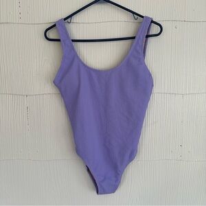 NWT Cotton On Body Scoop Back One Piece Cheeky Swimsuit Purple Crinkle Medium M